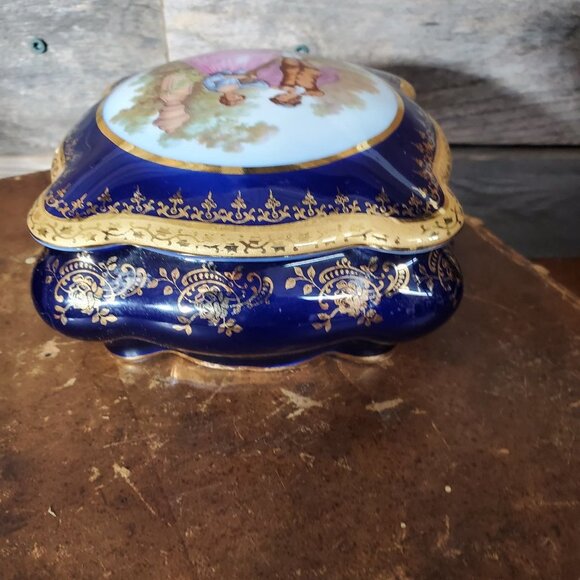 Vintage Imperia Limoges French Cobalt 22K GOLD Tri - Picture 9 of 12